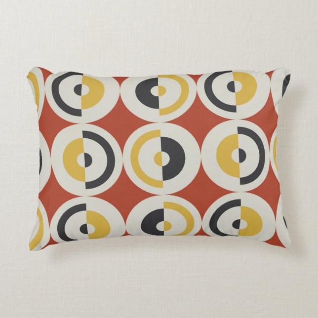 Seamless Geometric Colourful Circles Pattern Decorative Cushion (Front)