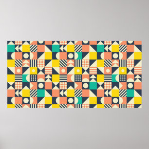 seamless geometric colourful pattern poster