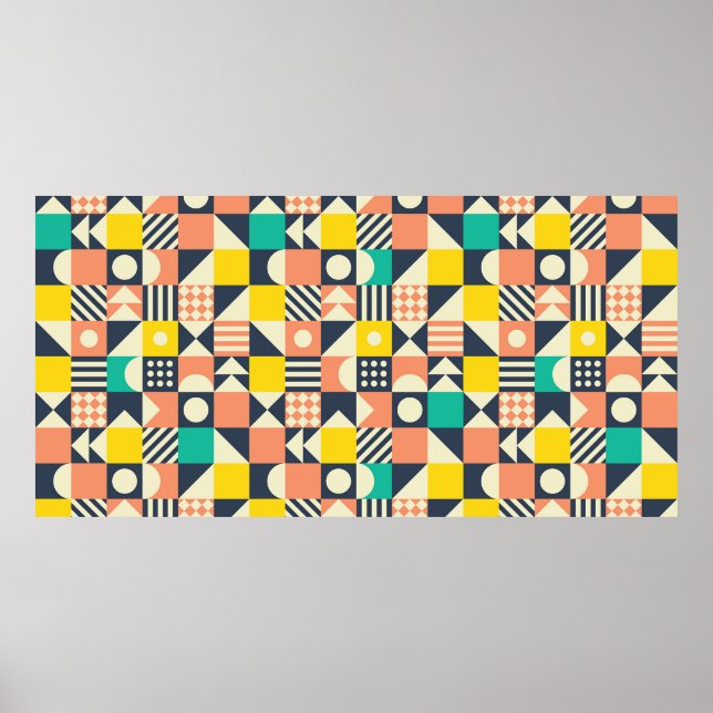 seamless geometric colourful pattern poster (Front)