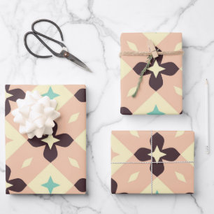 Seamless geometric floral  pattern wrapping paper sheet