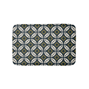 Seamless geometric flowers: colorful pattern. bath mat