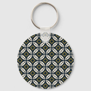 Seamless geometric flowers: colorful pattern. key ring