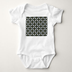 Seamless geometric flowers: colourful pattern. baby bodysuit