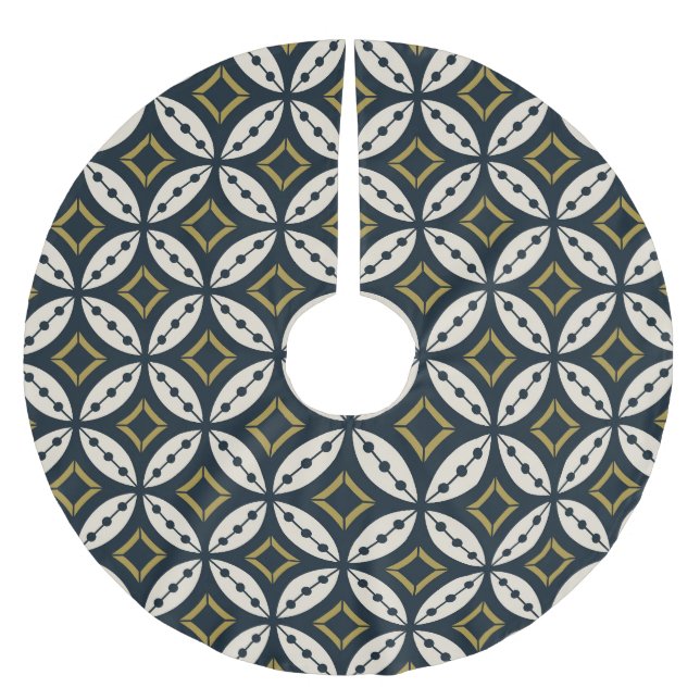 Seamless geometric flowers: colourful pattern. brushed polyester tree skirt (Front)