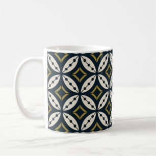 Seamless geometric flowers: colourful pattern. coffee mug