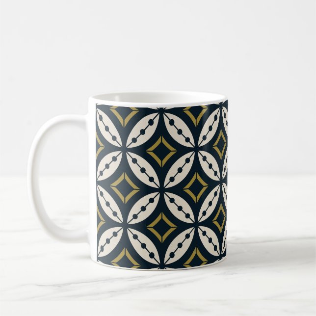 Seamless geometric flowers: colourful pattern. coffee mug (Left)