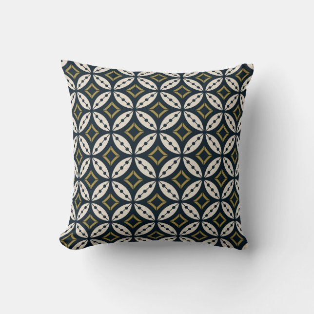 Seamless geometric flowers: colourful pattern. cushion (Front)