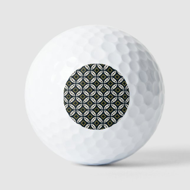 Seamless geometric flowers: colourful pattern. golf balls (Front)