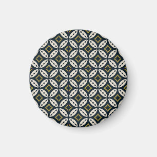 Seamless geometric flowers: colourful pattern. magnet
