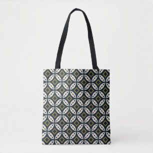 Seamless geometric flowers: colourful pattern. tote bag