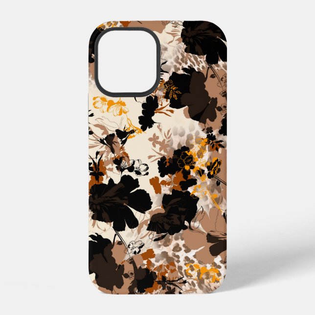 Seamless geometric flowers pattern, floral print.p iPhone case (Back)