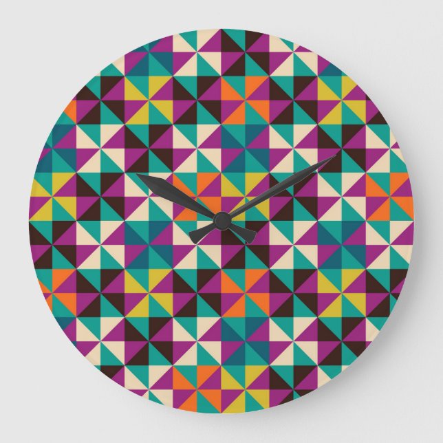 Seamless Geometric, Modern Pattern Design. Large Clock (Front)