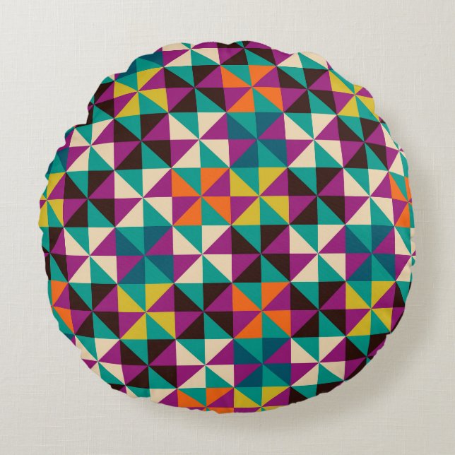 Seamless Geometric, Modern Pattern Design. Round Cushion (Front)