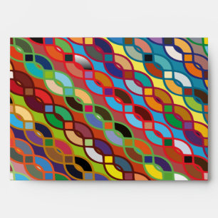 Seamless Geometric Multicolor Chain Pattern Envelope