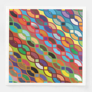 Seamless Geometric Multicolor Chain Pattern Napkin