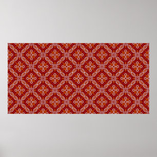 Seamless geometric patoda bandhani pattern poster