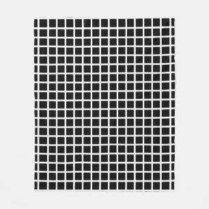 Seamless geometric pattern. Black square on white  Fleece Blanket