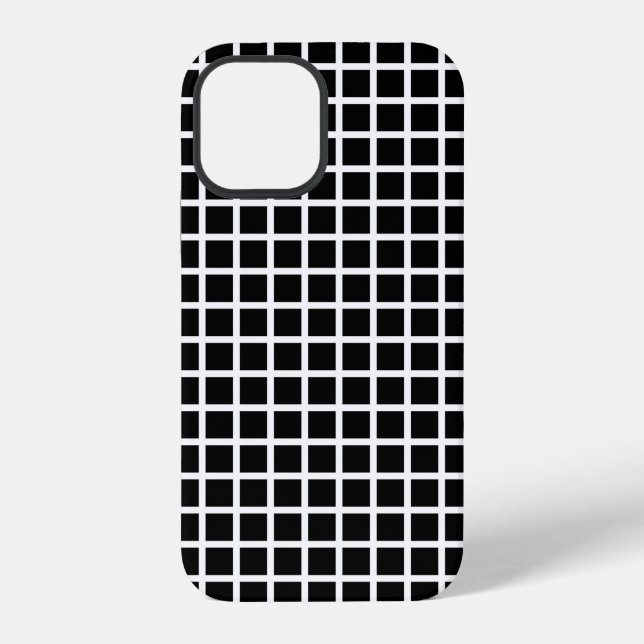 Seamless geometric pattern. Black square on white  iPhone Case (Back)