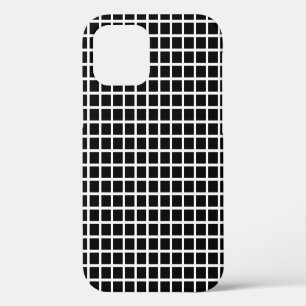 Seamless geometric pattern. Black square on white iPhone 12 Case