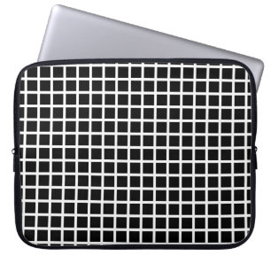 Seamless geometric pattern. Black square on white  Laptop Sleeve