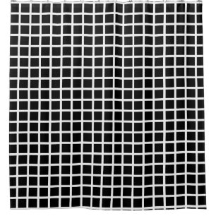 Seamless geometric pattern. Black square on white Shower Curtain
