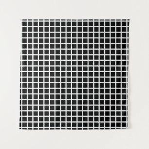 Seamless geometric pattern. Black square on white Tapestry