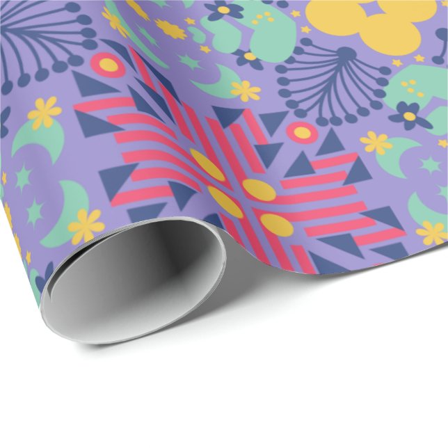 Seamless geometric pattern featuring vibrant pink wrapping paper (Roll Corner)