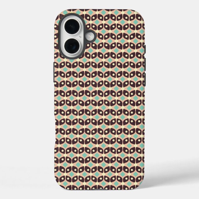 Seamless geometric pattern in dark brown leaf  Case-Mate iPhone case (Back)
