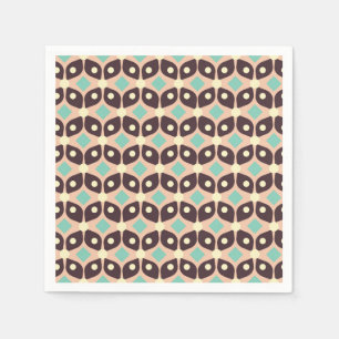 Seamless geometric pattern in dark brown leaf  napkin