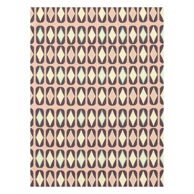 Seamless geometric pattern in dark brown leaf  tablecloth (Front)