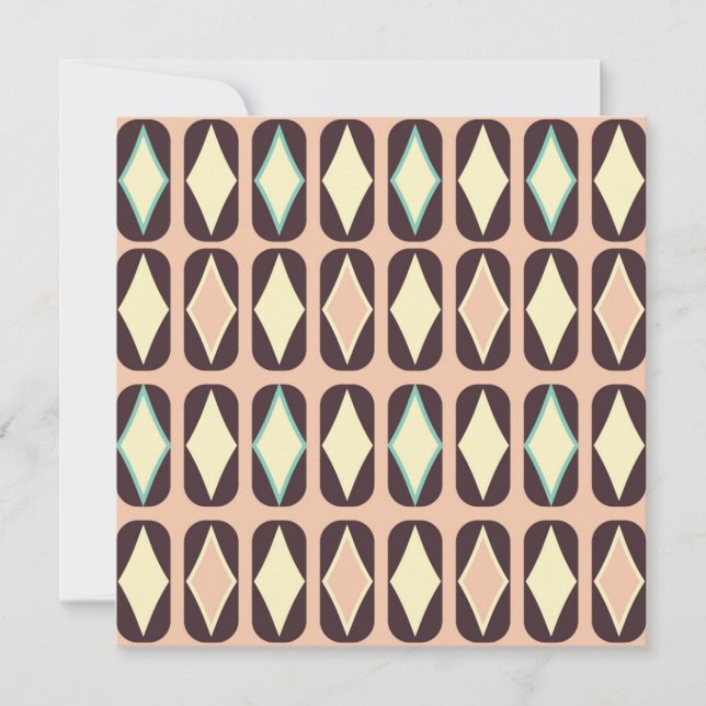 Seamless geometric pattern in dark brown leaf  thank you card (Front)