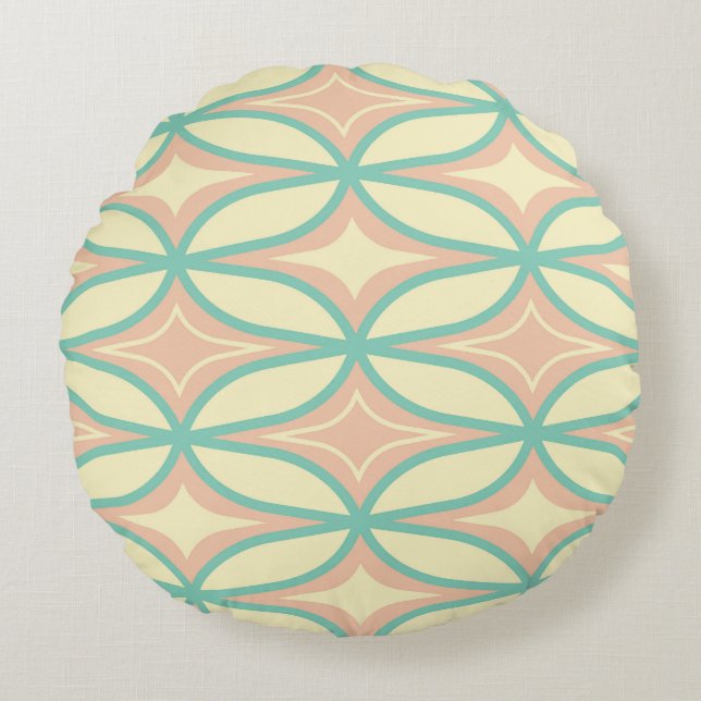  Seamless geometric pattern in diamond shapes  Round Cushion (Front)