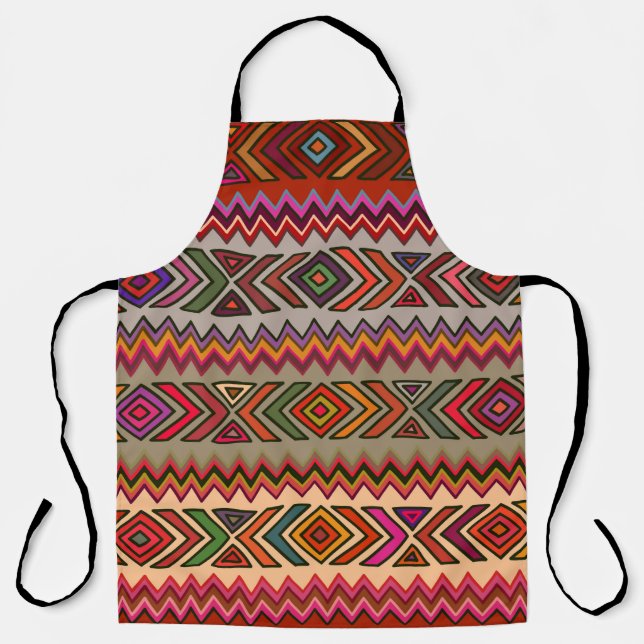 Seamless geometric pattern in ethnic style with rh apron (Front)