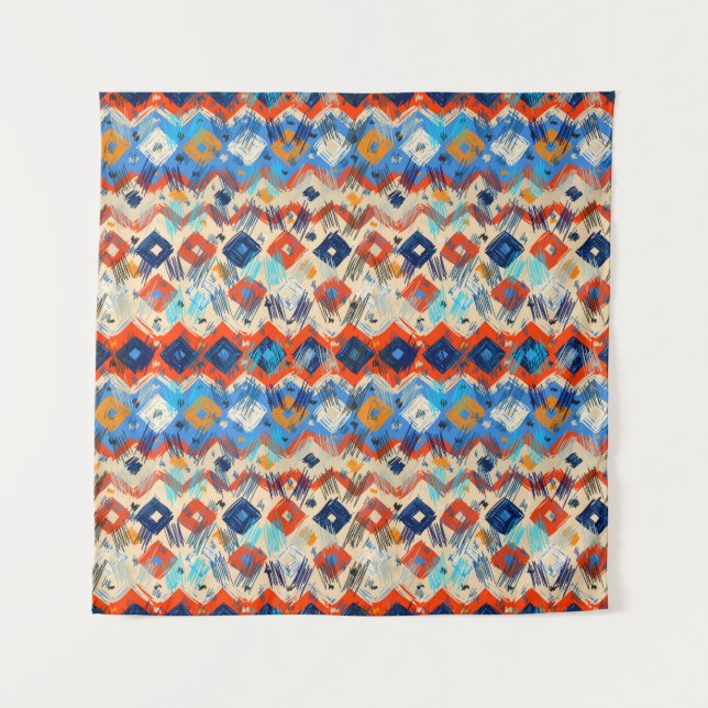 Seamless geometric pattern in ethnic tapestry (Front)