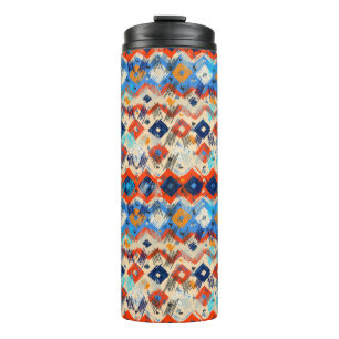 Seamless geometric pattern in ethnic thermal tumbler