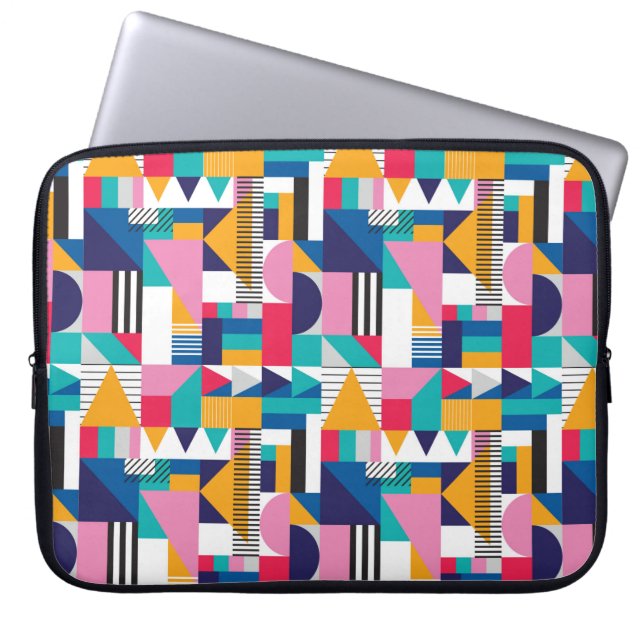Seamless geometric pattern in modern abstract styl laptop sleeve (Front)