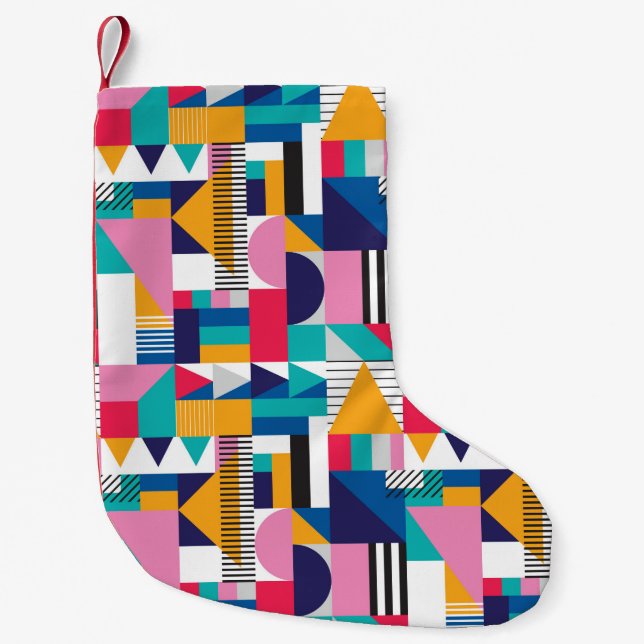 Seamless geometric pattern in modern abstract styl small christmas stocking (Front)