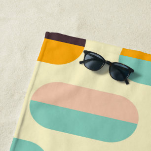 Seamless geometric pattern in retro vibes beach towel