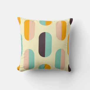 Seamless geometric pattern in retro vibes cushion