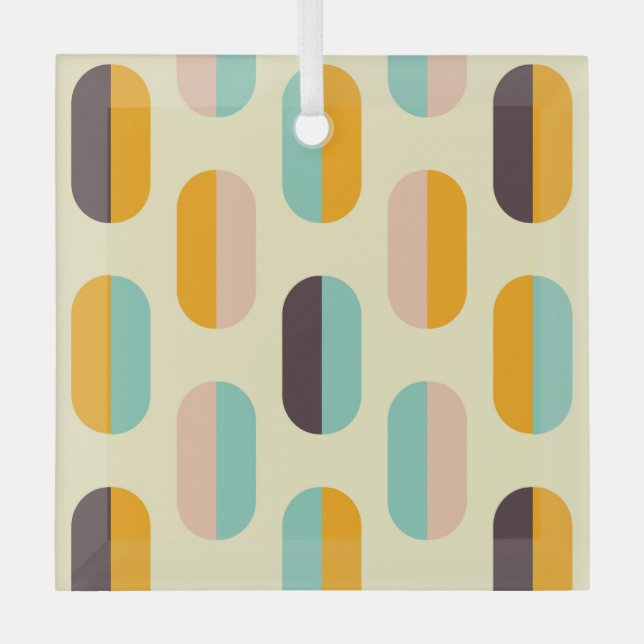 Seamless geometric pattern in retro vibes glass tree decoration (Front)
