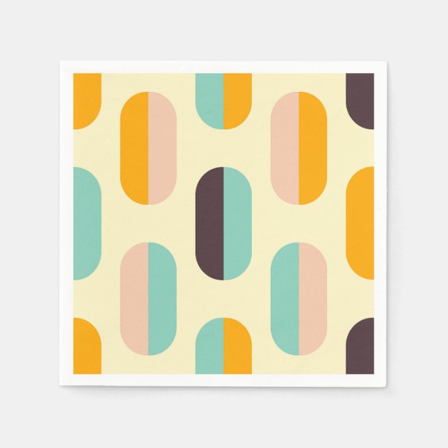 Seamless geometric pattern in retro vibes napkin (Front)