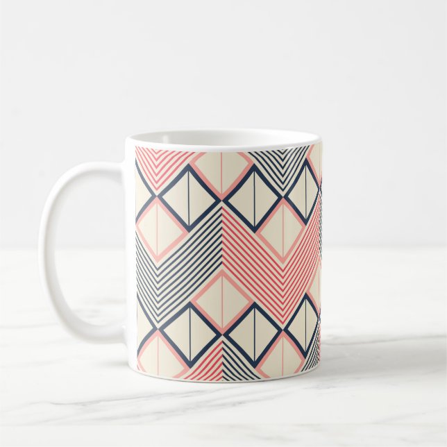Seamless geometric pattern of horizontal zigzag in coffee mug (Left)