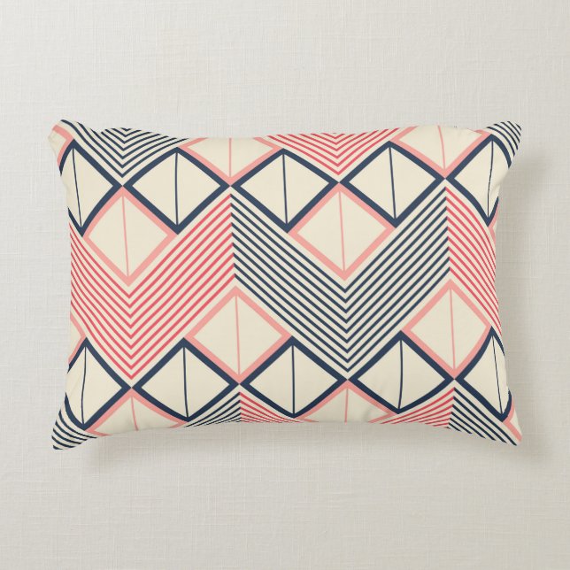 Seamless geometric pattern of horizontal zigzag in decorative cushion (Front)