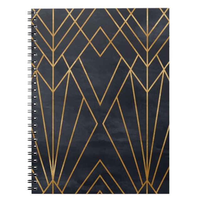 Seamless geometric pattern on paper texture. Art D Notebook (Front)