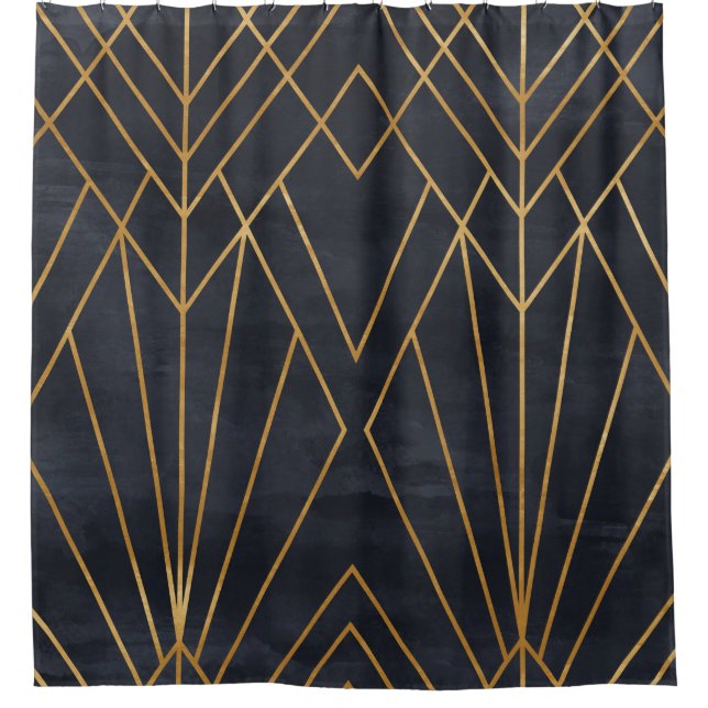 Seamless geometric pattern on paper texture. Art D Shower Curtain (Front)