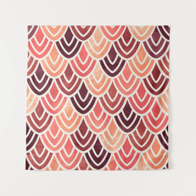 Seamless geometric pattern on paper texture tapestry (Front)