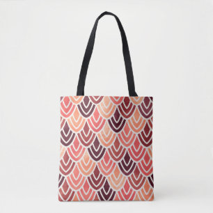 Seamless geometric pattern on paper texture tote bag