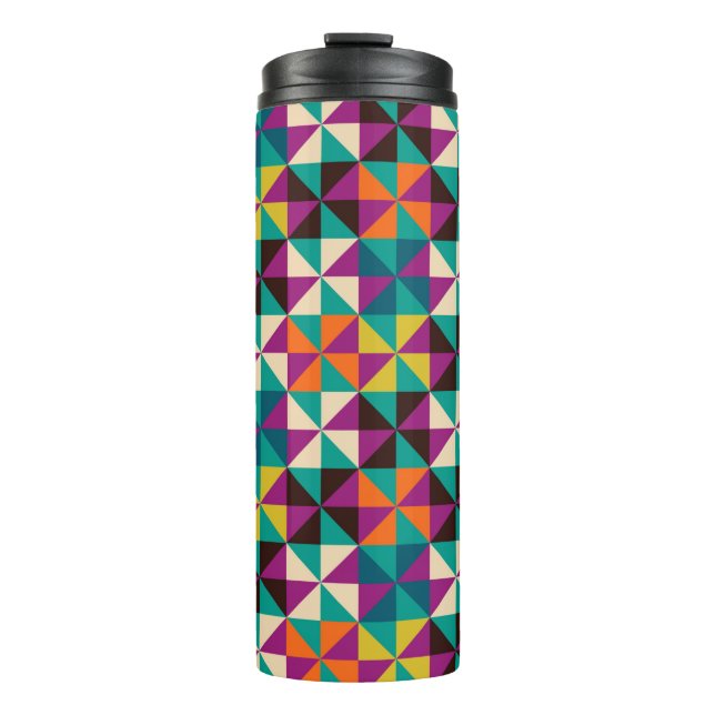 Seamless geometric pattern thermal tumbler (Front)