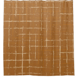 Seamless geometric pattern with abstract brush str shower curtain