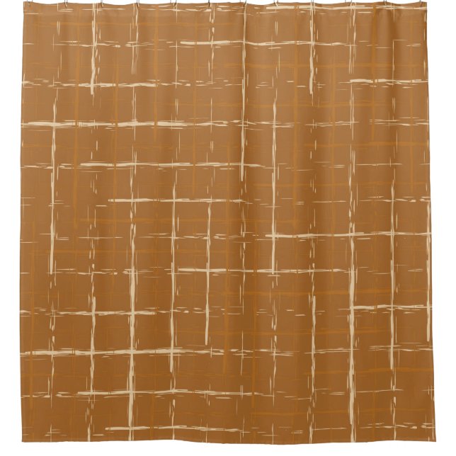 Seamless geometric pattern with abstract brush str shower curtain (Front)